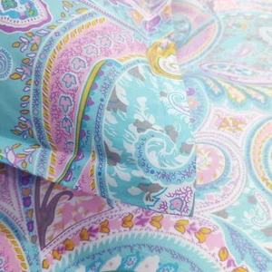 3 PC Softta Queen Size Pink/Aqua Paisley Duvet Set Bedding 88×88 - Picture 1 of 3