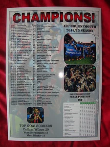 AFC Bournemouth Championship champions 2015 - souvenir print - Picture 1 of 1