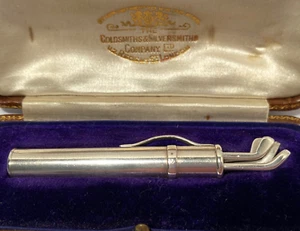 Novelty golf clubs & bag sterling silver pencil, fitted case, antique 1908 - Foto 1 di 11