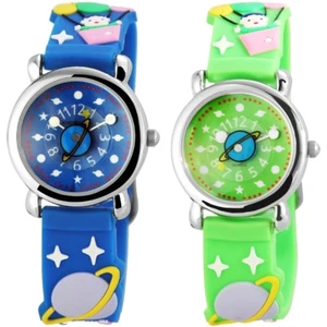 Excellanc Weltraum Kinderuhr Robust Stabil Silikonarmband Jungen Mädchen Bunt