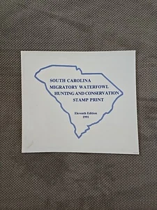 Vintage 91' S.C. Migratory Waterfowl Hunting and Conservation Stamp Print Stamps - Picture 1 of 9