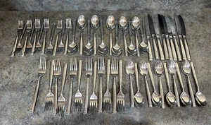 Ginkgo NAPLES Stainless Flatware Set Forks Spoons Knives 53 Pieces - Picture 1 of 8