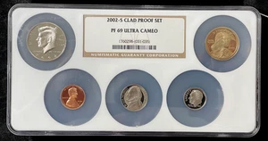 2002-S 5-Coin Clad PROOF Set NGC PF69 Ultra Cameo in Holder-(bin76937Y) - Picture 1 of 6