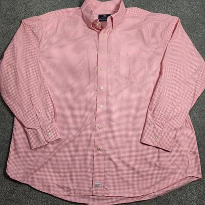 Vineyard Vines Men's XXL Pink Gingham Performance Classic Fit Murray Shirt - Image 1 of 4