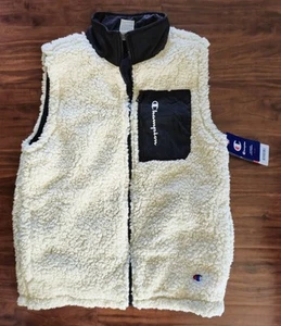 Champion Reversible Sherpa Vest Men's Size S Black Natural Reversible - Picture 1 of 7