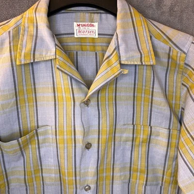 Винтажный McGregor клетку Scot комплект мужской 15-15 1/2 маленький длинным рукавом клетку рубашка - Изображение 1 из 4