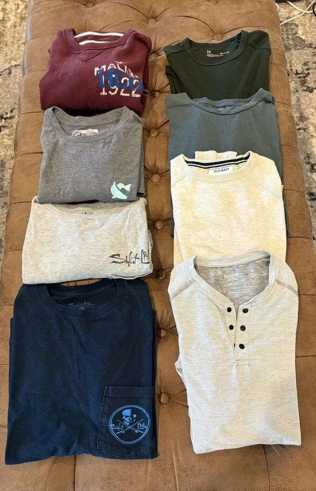Lote de 8 camisas de manga larga para hombre (Salt Life, Old Navy y Under Armour) Foto 1 de 4