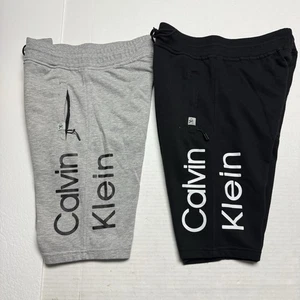 2 CALVIN KLEIN 10" Inseam French Terry Sweat Shorts Black, Gray Size: Medium - Picture 1 of 6