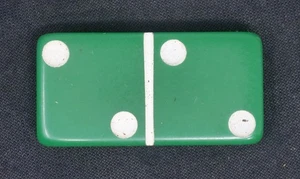 Vintage grün 2/2 Puremco Nr. 616 Standard Marblelike Dominoe Made In USA - Bild 1 von 2