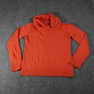 Christian Berg Cable Knit Cowl Neck Sweater Orange Cashmere Blend Size 40 - Picture 1 of 9