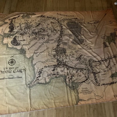 Tapiz de la Tierra Media, arte de mapa Rohan, colgante de pared LOTR, mapa Tolkien, vintage Foto 1 de 4