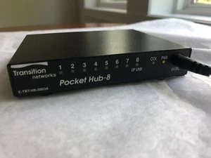 Transition networks now Lantronix 8-Port Pocket Hub E-TBT-HB-0803A - Picture 1 of 6