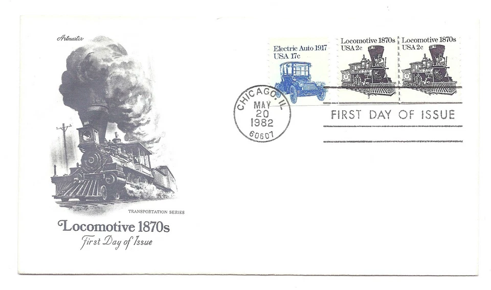 1897A 2c Locomotive 1870s plate #3 pair Artmaster, FDC  - Image 1 of 1