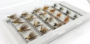 Barbless CDC Caddis Sedges Assorted/ Dry Fly Box Selection Trout Fishing Flies - Picture 1 of 14