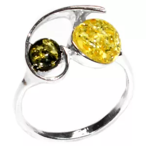 2.5g Authentic Baltic Amber 925 Sterling Silver Ring Jewelry N-A7445 s.7 - Picture 1 of 1