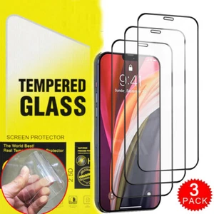 For iPhone 16 14 13 12 15 Pro Max 11 Pro XR XS 8 Tempered Glass Screen Protector - Picture 1 of 14