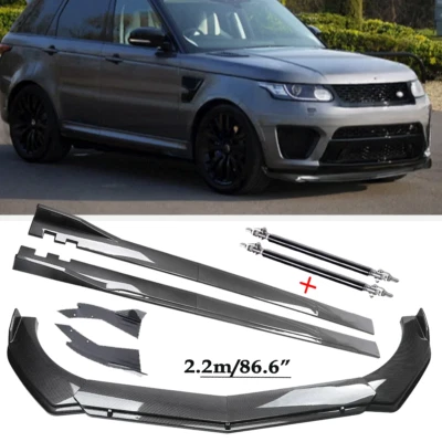 Carbon Fiber Front Bumper Lip Spoiler & Side Skirt For Land Rover Range Rover Foto 1 de 4