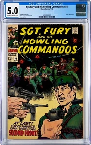 Sgt Fury and His Howling Commandos #58 CGC 5.0 (Sep 1968, Marvel) Hitler app. - Picture 1 of 2