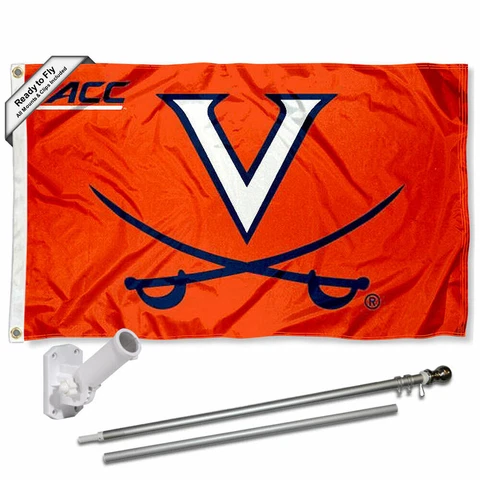 Virginia Cavaliers ACC Flag Pole and Bracket Gift Set Package Cover