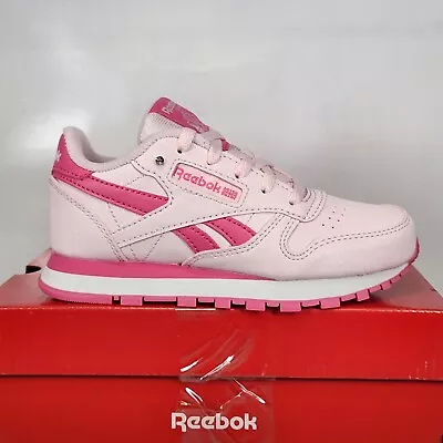 Size 11 Little Kids - Reebok Classic Leather - Berry / Pink / White - Image 1 of 4