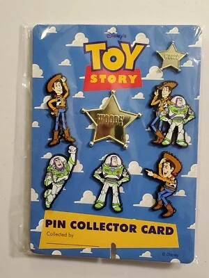 Toy Story 1 cartão de colecionador Disney Pixar Reino Unido 7 pinos: Buzz, Woody + Woody’s Badge  - Imagem 1 de 3