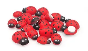 Coccinelles en bois peint 1,4 et 1 cm 20 pièces - Picture 1 of 2