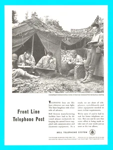 1944 WWII Bell Telephone soldiers on radio print ad communications during battle - Picture 1 of 3
