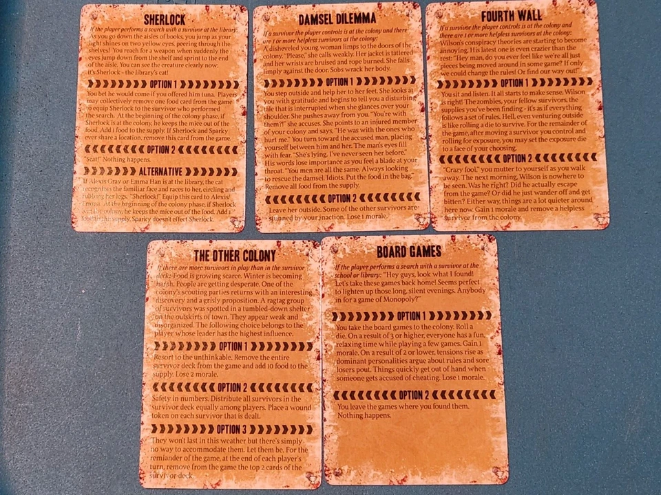 NEW -  5x Dead of Winter Promo Crossroads Cards Plaid Hat Game - Image 1 of 1