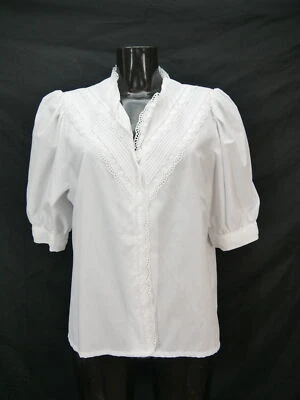 Gr.40 Trachtenbluse weiß Bluse für Dirndl C &A Baumwollmischung Spitze TB8941 - Bild 1 von 4