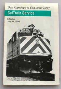 1994 Caltrain service schedule Muni Shuttle Map San Francisco to San Jose vtg - Picture 1 of 3