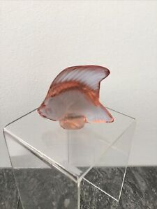 Vintage Lalique Pink Glass Fish