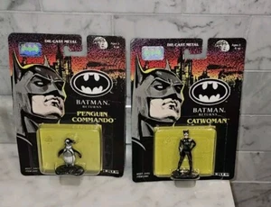 Lot Of 2 1992 ERTL Batman Returns Die Cast Metal Penguin Commando & Catwoman NEW - Picture 1 of 14