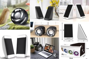 Speaker PC Mini Boxen Lautsprecher Stereo Multimedia USB 3.5 Klinkenstecker 600W - Bild 1 von 16