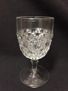 Antique! EAPG Clear Glass Hobnail Pattern Water Wine Goblet - Picture 1 of 6