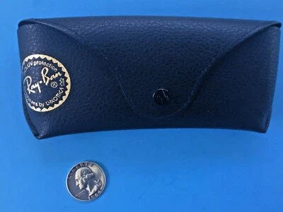 VTG Ray Ban Black FAUX PEBBLED Leather Glasses Soft Case with Gold Logo LUXOTTIC - Image 1 of 4