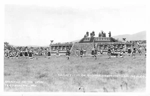 Postal RPPC Sacrificio Templo Teotihuacán México Sin Publicar - Imagen 1 de 2