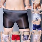 Women See-Through,Sexy,Underwear Stretch Oil Shiny Glossy Panties Boxer Shorts