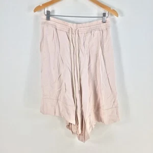 Bassike womens shorts size 3 aus 12 pink stretch drawstring cotton 077419 - Picture 1 of 12