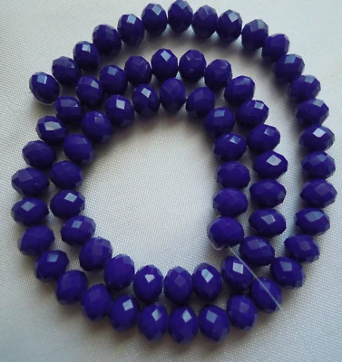 65-68   Böhmische Glasperlen  schliffperlen  ROYALBLAU  ca 8 x 6   mm  #  038 - Bild 1 von 2