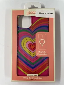 Sonix Case for iPhone 14 Pro Max MagSafe drop tested Rainbow Hearts Brand New - Picture 1 of 2