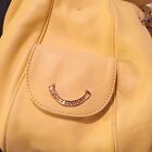 Juicy  Couture Y2k Purse Leather Yellow Large Bucket Bag Double Handles Magnetic