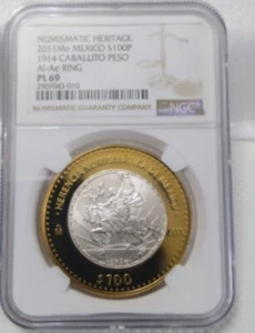 2011 MEXICO 100 PESOS CABALLITO BIMETALLIC (HERENCIA NUMISMATICA I) - Picture 1 of 11