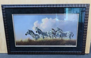 DOUGLAS VAN HOWD ZEBRA "SERENGETI STRIPES" LITHOGRAPH SIGNED FRAMED NICE - Picture 1 of 8