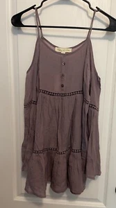 NWT Staring At Stars Purple Cold Shoulder Ruffle Flare Sleeve Tank Top Womens S - Picture 1 of 6