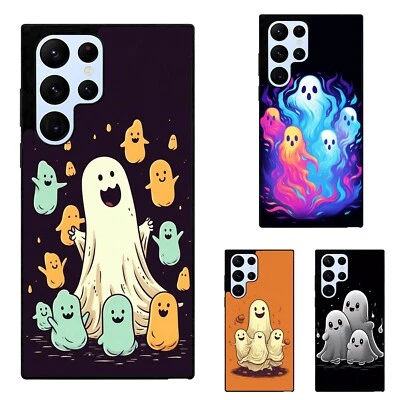 Fitted Case Skin cute ghosts vector art For Samsung S25 S24 S23 FE Ultra a15 a16 - Image 1 of 4