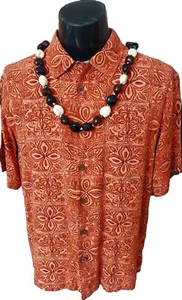 It's 5 O'clock Somewhere ~ Hawaiian Aloha Shirt ~ Pumpkin ~ Mens Large - Picture 1 of 4