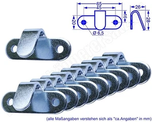 10x Lochhaken Zurröse Planenhaken Zweilochhaken Netzhaken Abspannhaken verzinkt - Bild 1 von 2