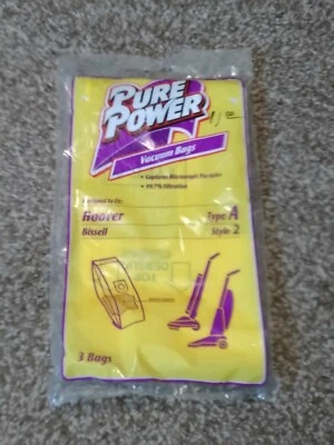 Pure Power Vacuum Bags Fits Hoover Type A,Bissell Style 2 - Image 1 of 2