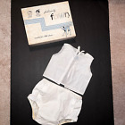 1950's FAWN Baby Set Diaper Cover Pants Tie Back Cotton Top Embroidered Design
