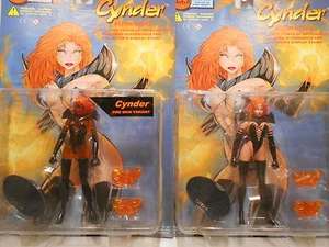 Lot of 2 Skybolt Immortelle Cynder Action Figures 1 Classic 1 Fire Skin Variant - Picture 1 of 5